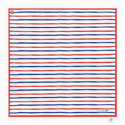 Serviette de table Coco Pistache motif marinière, bleu, blanc, rouge, tricolore.