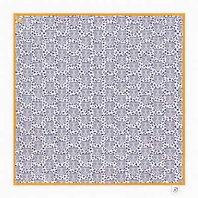 Serviette de table en tissu motif léopard bord ocre famille GRRR