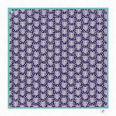 Packshot serviette de table en tissu motif léopard bord turquoise famille GRRR
