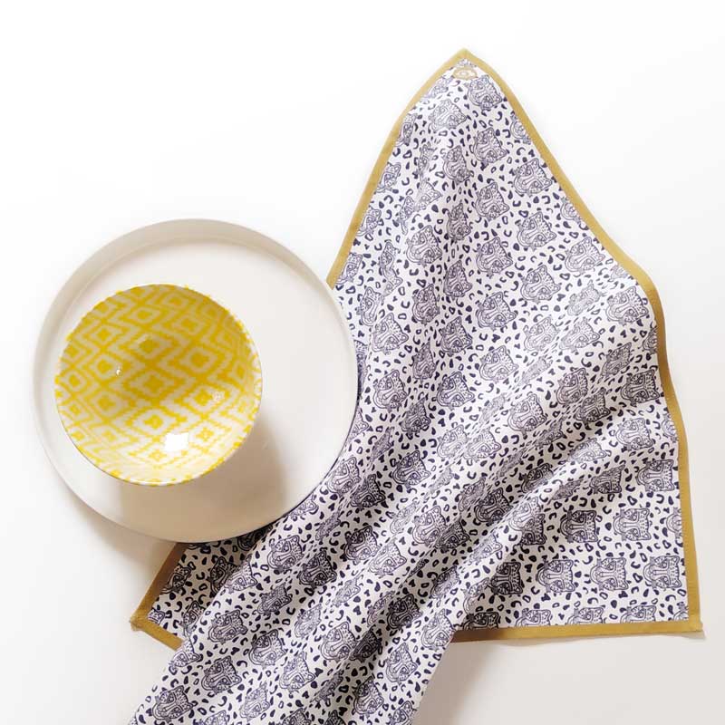 Lot de 2 serviettes de table - Léopard Famille GRRR - bord coloré au choix – Image 6