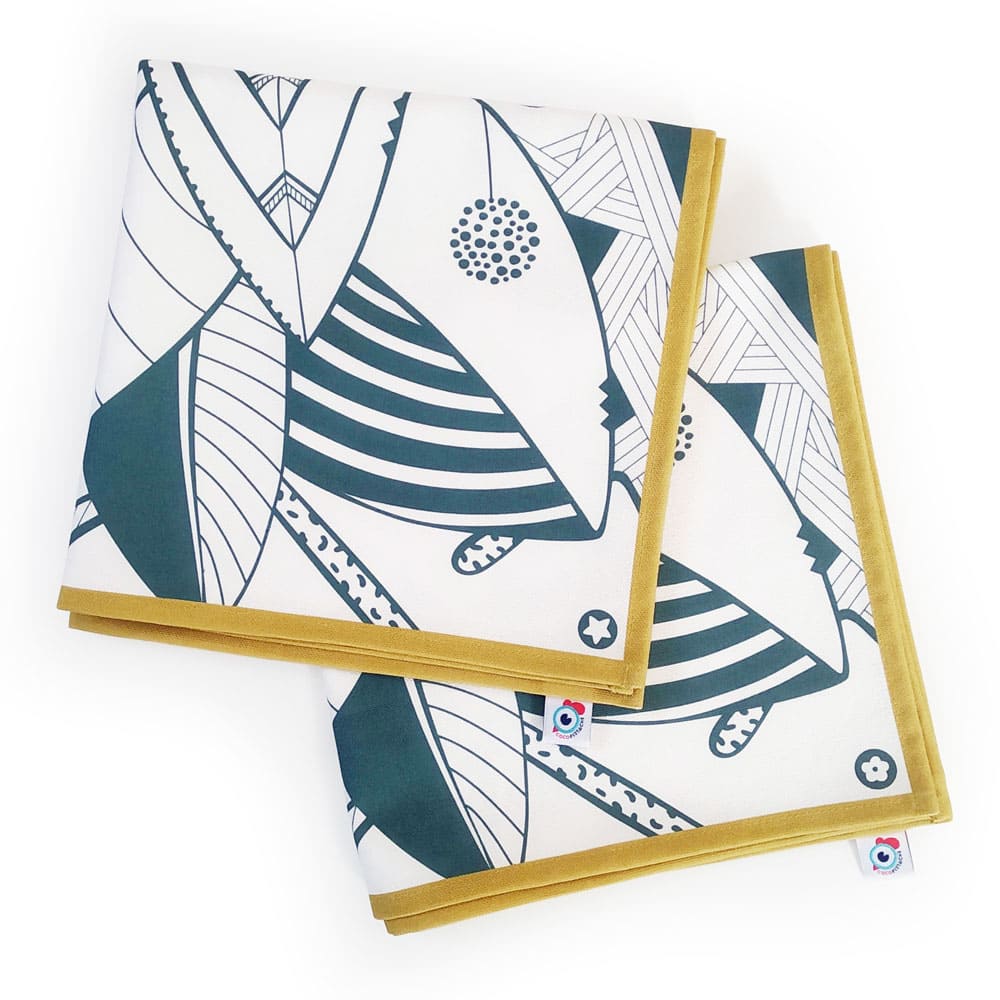 SERVIETTE de table Jungle en tissu - La Tropicale Bleue 40x40cm – Image 3