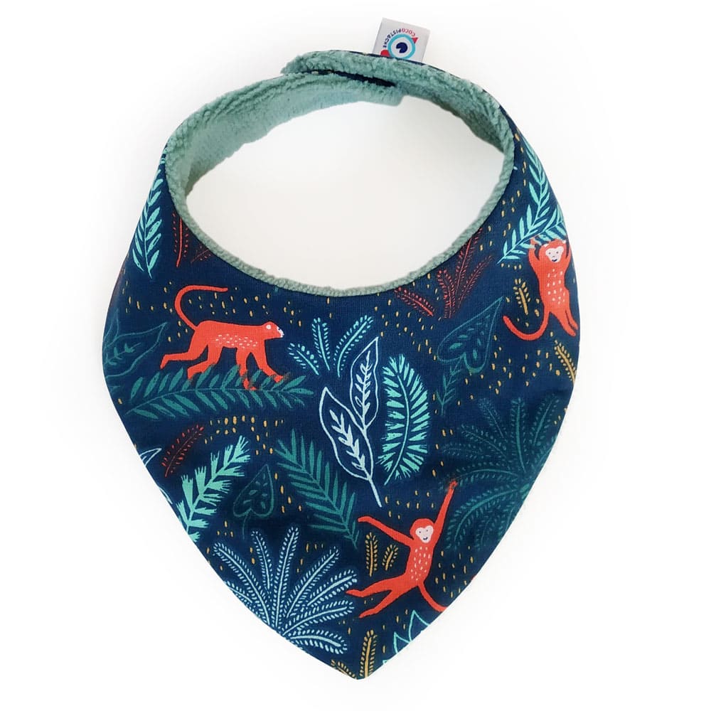 BAVOIR bandana bébé naissance fille garçon coton éponge de bambou singe 0-9mois